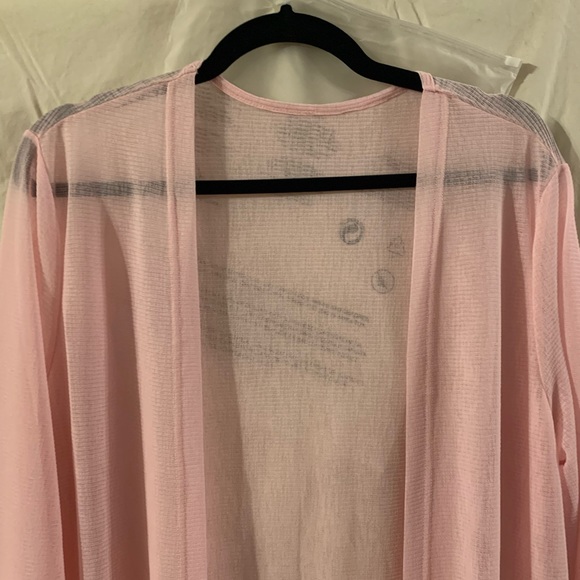 Open front sheer pink duster w/ long sleeves and slits up the sides. New in bag - Picture 7 of 7